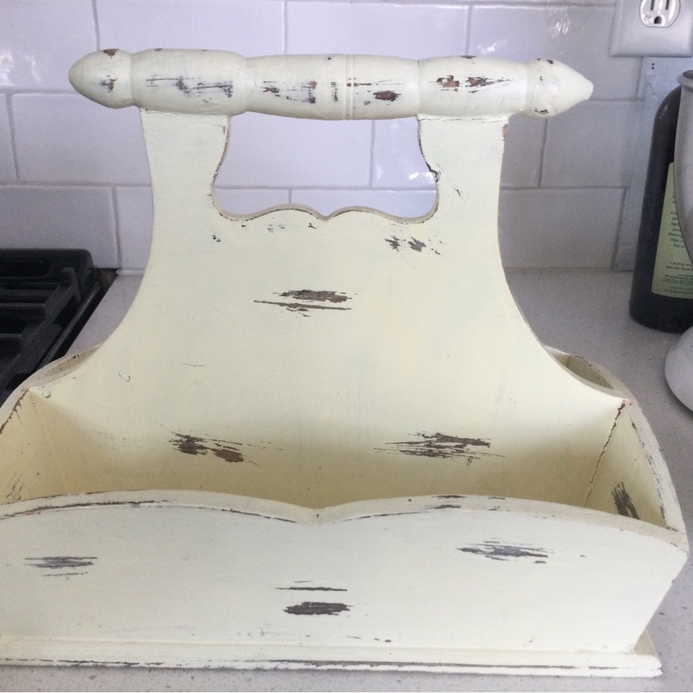 Two’s Company silverware holder/napkin or your mail! Measures 10” x9.5x6”.